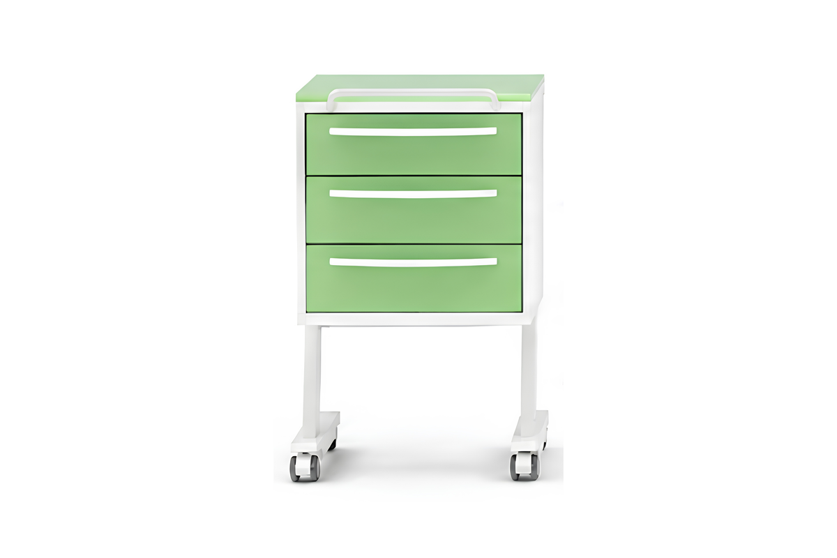 Komfort table on wheels with three drawers