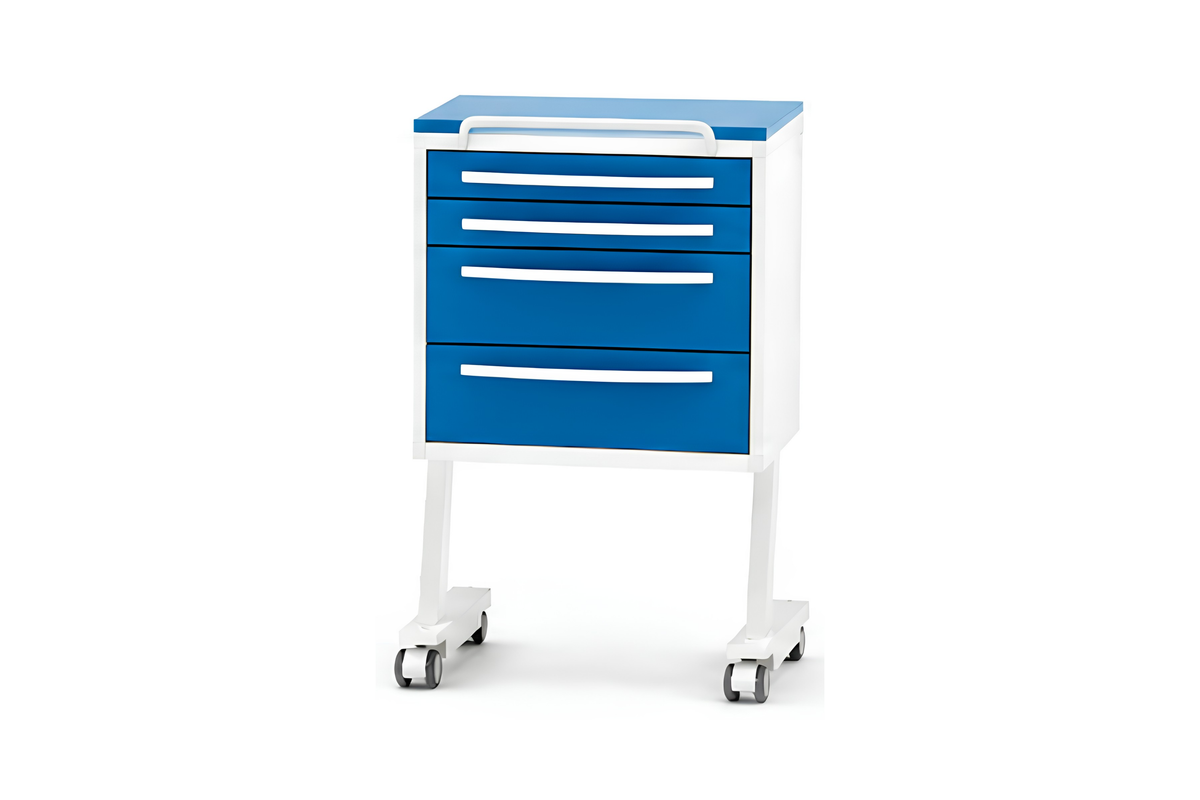 Komfort table on wheels with four drawers