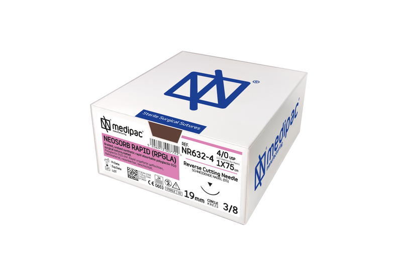 Neosorb (equivalent to Vicryl rapid), braided rapid suture, rapidly absorbable, pack of 24
