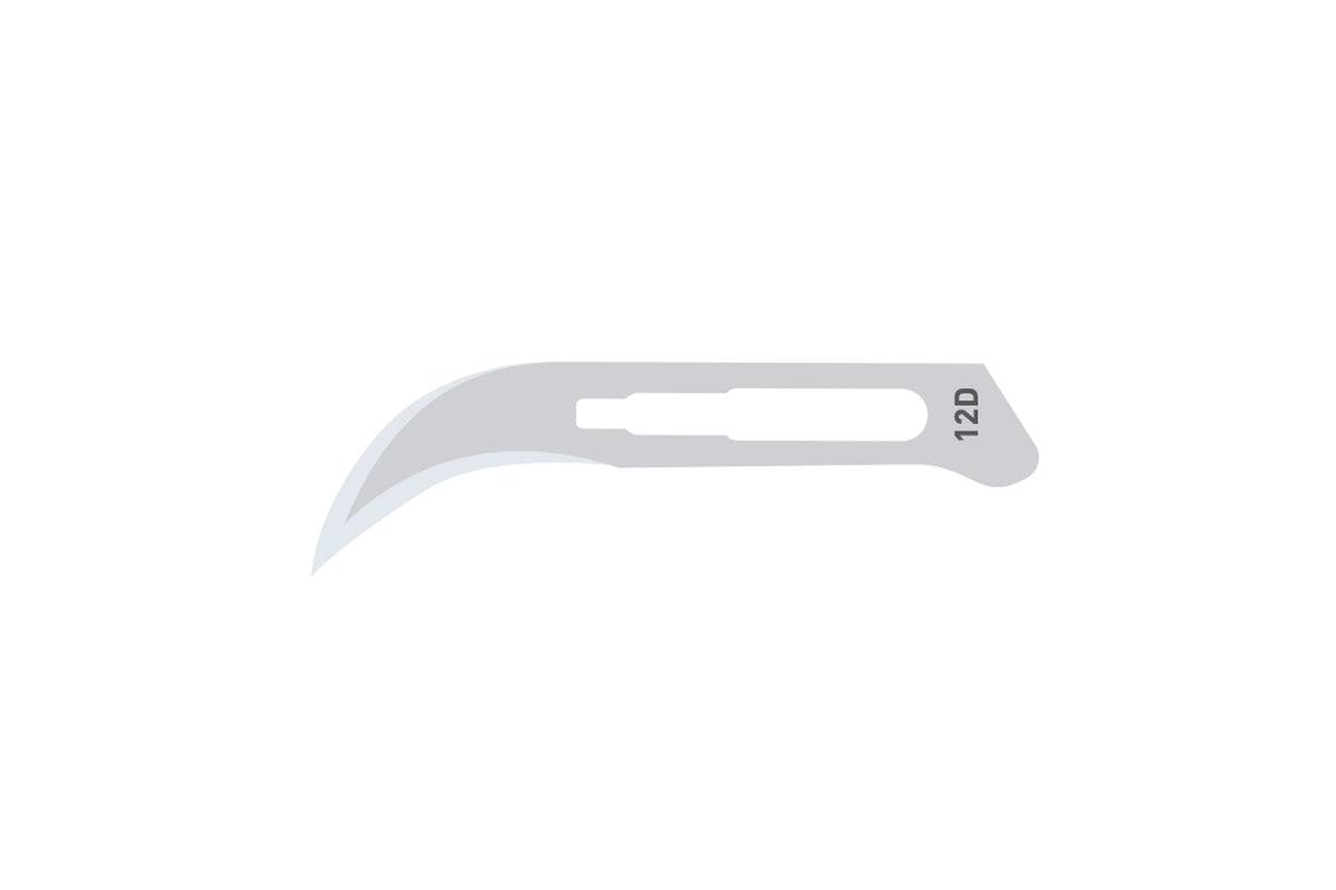 Scalpel blades no. 12D, pack of 100.