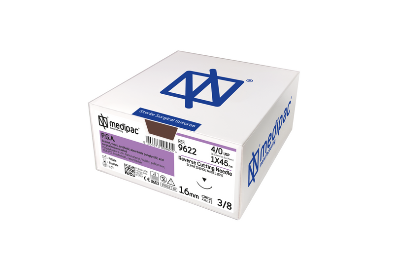 PGA - Braided absorbable suture, slow absorbable, pack of 24