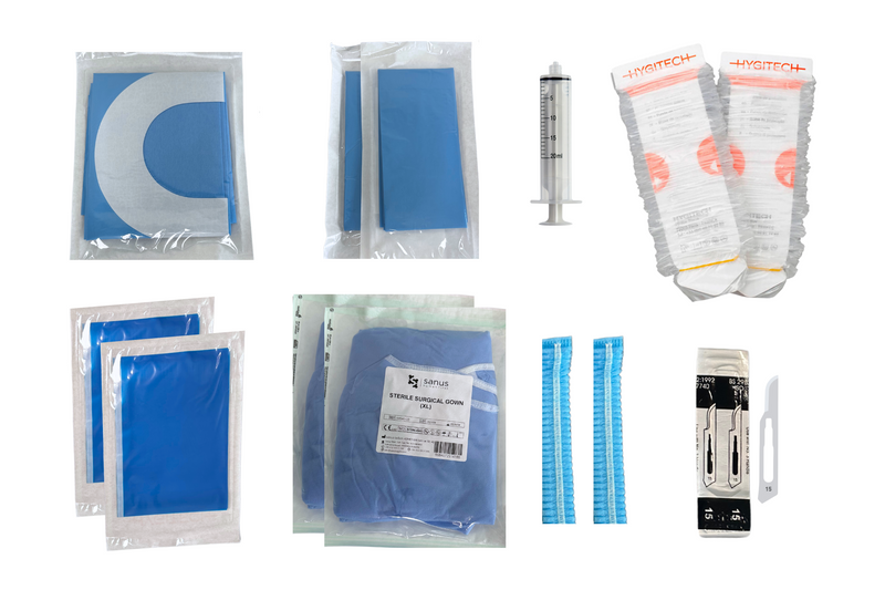 Surgical set with 5 sets